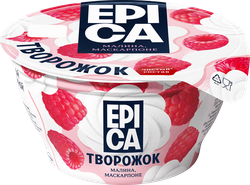 Десерт творожный EPICA Малина-маскарпоне 7,7%, без змж, 130г, картинка