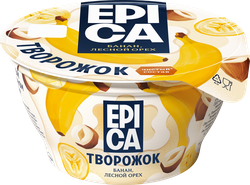 Десерт творожный EPICA Банан-лесной орех 7,6%, без змж, 130г, вид