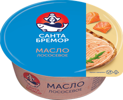 Масло лососевое САНТА БРЕМОР Бутербродное, 100г, крупный план