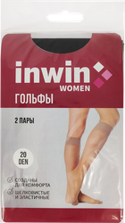 Гольфы женские INWIN р. 23–25 20 den nero, 2пары, крупный план