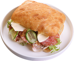 Брускетта ЛЕНТА FRESH с карбонадом, салями и горчичным соусом, 250г, вид