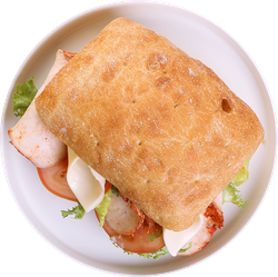 Брускетта с сочным куриным филе и соусом цезарь ЛЕНТА FRESH, 250г, изображение