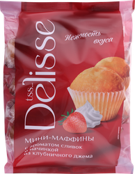 Мини-маффины DELISSE с начинкой из клубничного джема, 465г, фотография