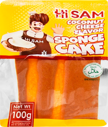 Бисквит HI SAM со вкусом кокоса и сыра, 100г, крупный план