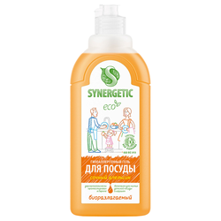 Средство для мытья посуды SYNERGETIC с ароматом апельсина, 0,5л, вид