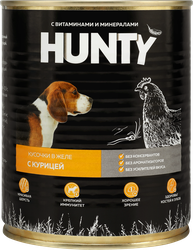 Корм консервированный для собак HUNTY Сочные кусочки в желе с курицей, 850г, изображение