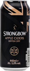 Сидр STRONGBOW Яблочный газированный полусухой 5%, 0.44л, крупный план