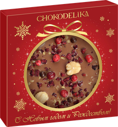 Шоколад молочный CHOKODELIKA вишня, фундук, карамель, 75г, детальное фото