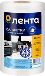 Салфетки ЛЕНТА 23х25см, в рулоне, 60шт, крупный план