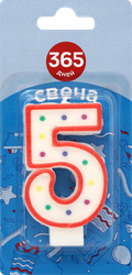 Свечи для торта 365 ДНЕЙ Цифра 5, крупный план