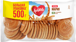 Печенье затяжное ЛЮБЯТОВО Мария, 500г, крупный план