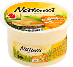 Сыр NATURA Сливочный 45%, без змж, 400г, картинка