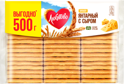 Крекер ЛЮБЯТОВО Янтарный с сыром, 500г, изображение