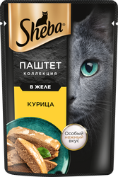 Корм консервированный для кошек SHEBA Нежный паштет в желе Курица, 75г, детальное фото