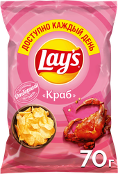 Чипсы картофельные LAY'S со вкусом краба, 70г, изображение