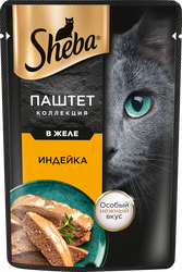 Корм консервированный для кошек SHEBA Нежный паштет в желе Индейка, 75г, картинка