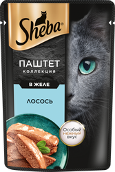 Корм консервированный для кошек SHEBA Нежный паштет в желе Лосось, 75г, детальное фото