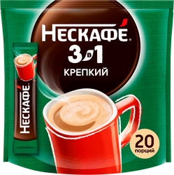Напиток кофейный растворимый НЕСКАФЕ Крепкий 3в1, 14,5гх20шт, фотография