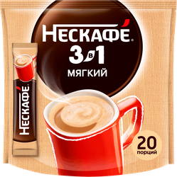 Напиток кофейный растворимый НЕСКАФЕ Мягкий 3в1, 14,5гх20шт, картинка