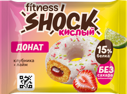 Печенье протеиновое FITNESSHOCK Донат Клубника-лайм, 50г, картинка