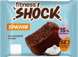 Брауни FITNESSHOCK Кокосовый пирог, 50г, изображение