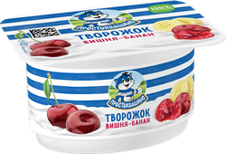 Творожок ПРОСТОКВАШИНО с вишней и бананом 3,6%, без змж, 110г, картинка