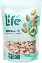 Фисташки ЛЕНТА LIFE сушеные, в скорлупе, 200г, крупный план