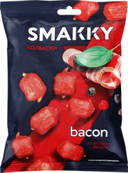 Колбаски-мини сырокопченые SMAKKY со вкусом бекона, 50г, фотография