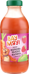 Изображение товара Нектар детский ВАУ МЯУ! Морковь, яблоко, малина, 0.33л