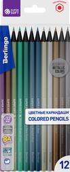 Карандаши цветные BERLINGO SuperSoft Metallic, 12 цветов, Арт. SSM0506, вид
