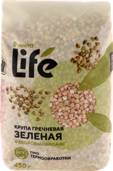 Крупа гречневая ЛЕНТА LIFE зеленая, 450г, фотография