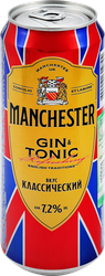 Напиток слабоалкогольный MANCHESTER Джин-тоник со вкусом брусники газированный 7,2%, 0.45л, картинка