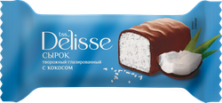 Сырок творожный глазированный DELISSE с кокосом 26%, без змж, 40г, изображение