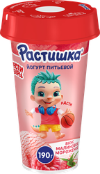 Изображение товара Йогурт питьевой РАСТИШКА со вкусом малинового мороженого 2,8%, без змж, 190г