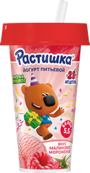 Йогурт питьевой РАСТИШКА со вкусом малинового мороженого 2,8%, без змж, 190г, фото