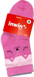 Носки детские INWIN Kids, высокая посадка, розовые с полосками, Арт. 
FKSG-05-P, 5пар, фотография