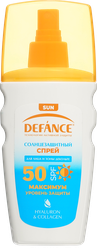 Спрей солнцезащитный DEFANCE c гиалуроном и колагеном SPF50+, 160мл, крупный план