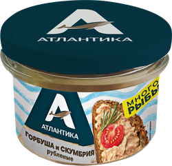 Крем-паста АТЛАНТИКА из горбуши Дальневосточной и скумбрии Атлантической с горчицей, 150г, изображение