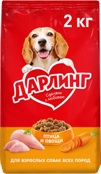Корм сухой для взрослых собак ДАРЛИНГ с птицей, 2кг, детальное фото
