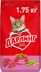 Изображение товара Корм сухой для взрослых кошек ДАРЛИНГ с мясом, 1,75кг