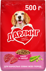 Изображение товара Корм сухой для взрослых собак ДАРЛИНГ с мясом, 500г