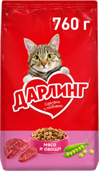 Изображение товара Корм сухой для взрослых кошек ДАРЛИНГ с мясом, 760г