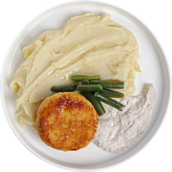 Котлета куриная ЛЕНТА FRESH с картофельным пюре и грибным соусом, 300г, изображение