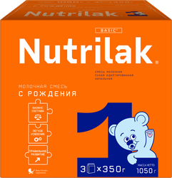 Смесь молочная NUTRILAK 1 адаптированная начальная, с рождения, 1050г, детальное фото