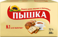 Маргарин ПЫШКА Для выпечки 72%, 200г, вид