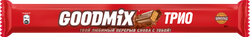 Батончик GOODMIX Классический трио, молочный шоколад с начинкой с хрустящей вафлей, 60г, крупный план