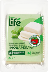 Продукт соевый ЛЕНТА LIFE Моцарелла, с сырным вкусом, 200г, вид