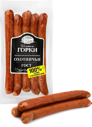 Колбаски полукопченые БЛИЖНИЕ ГОРКИ Охотничьи ГОСТ, 250г, картинка