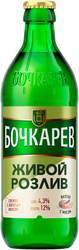 Пиво светлое БОЧКАРЕВ Живой розлив пастеризованное 4,3%, 0.43л, фото
