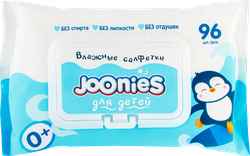 Салфетки влажные детские JOONIES c витамином Е, с клапаном, 96шт, картинка